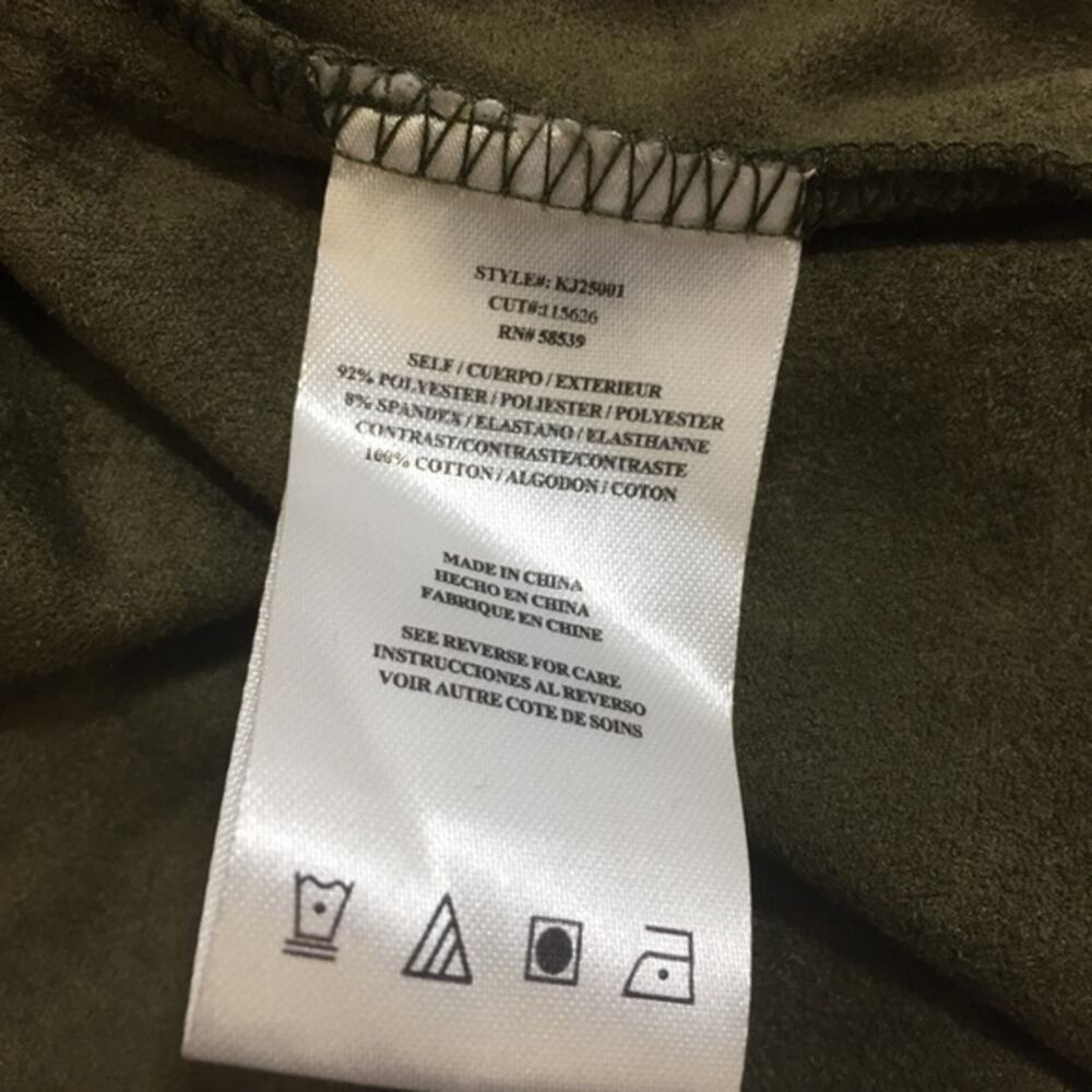 KUT from the Kloth Tayanita Olive Faux Suede Jacket Size Medium - Picture 10 of 11